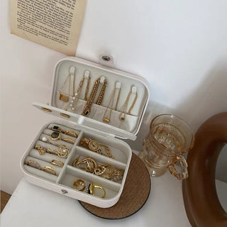 Rectangular Simple Jewelry Box Glitter White