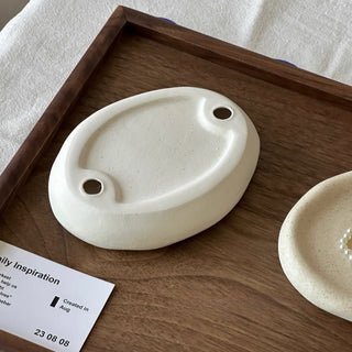 Plump Ceramic Oval Accessory Tray   Small Item Holder Plate Tray