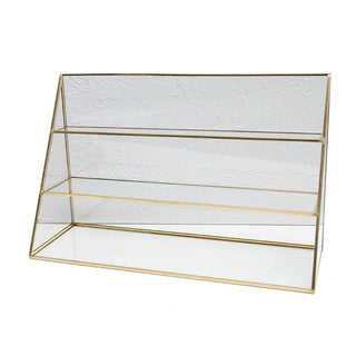 Gold Frame Clear Three-Tier Cosmetic Storage Rack