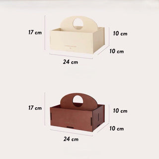 Wooden Storage Box with Handle   Cosmetics