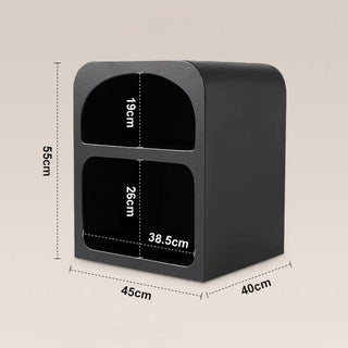 Black Arch Dome Two-Tier Storage Rack Side Table Shelf