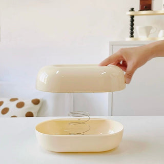 Round Silhouette Cream Color Tissue Case  Tissue Box