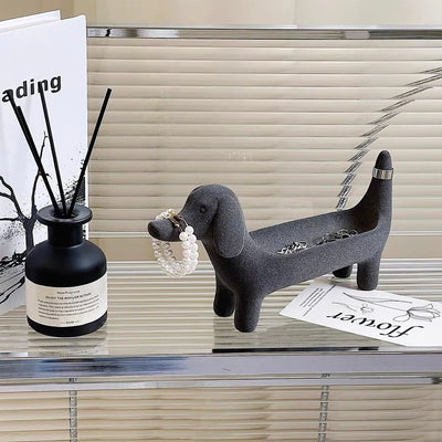 Dachshund motif accessory tray dog