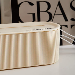 Monochrome Power Strip Storage Cable Box with Lid