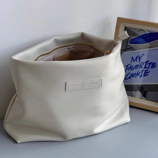 Large Capacity Makeup & Cosmetics Storage Self-Standing Pouch L White