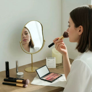 AdjustableAngle Nuance Oval Tabletop Mirror  Mirror Stand