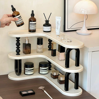 Monochrome Three-tier storage corner rack Cosmetics Perfume storage Display rack
