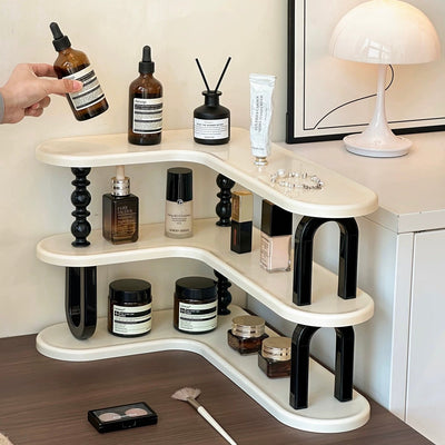 Monochrome Three-tier storage corner rack Cosmetics Perfume storage Display rack