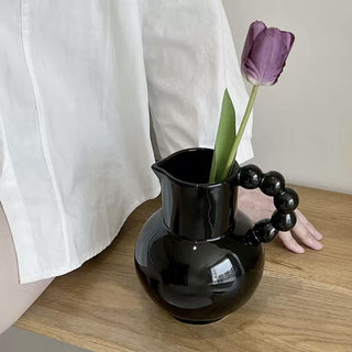 Pokopoko Ceramic Flower Vase with Handle