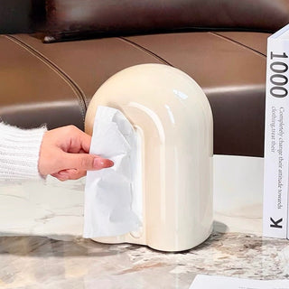 Round Silhouette Cream Color Tissue Case  Tissue Box