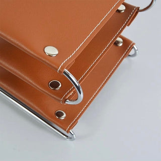 Silver Frame Three-Tier Leather Accessory Tray   Small Item Storage