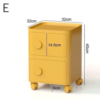 Castered Square Two-Tier Storage Rack Side Table