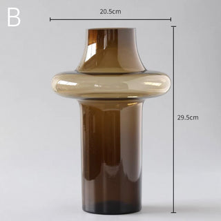 Brown color Clear glass flower vasein 2 sizes.