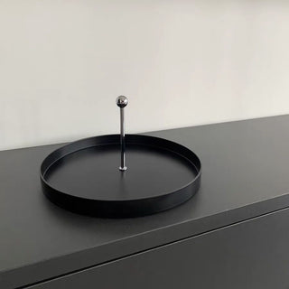 Silver Round Tray with Pole