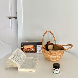 Rattan Picnic Basket with Handles Storage Basket