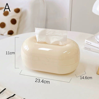 Round Silhouette Cream Color Tissue Case  Tissue Box