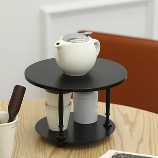 Two-tiered iron round display rackin  storage