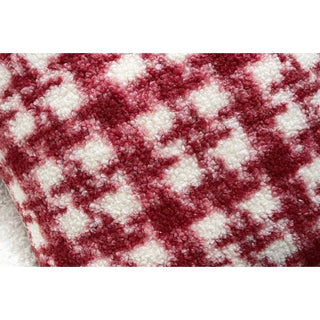 Red checkered boa cushion cover 45x45