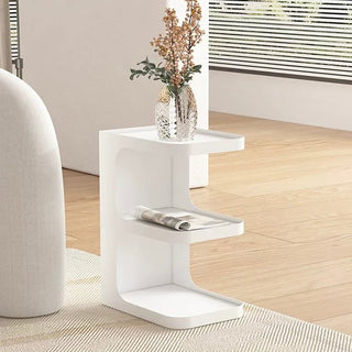 25cm Wide Iron E-Type Compact Three-Tier Side Table