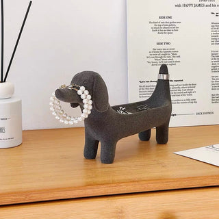 Dachshund motif accessory tray dog