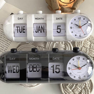 Retro Flip Clock  Table Clock with Calendar