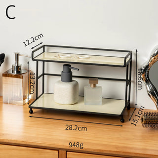 Black Iron Frame Acrylic Two-Tier Storage Rack   in  and 2 Sizes
