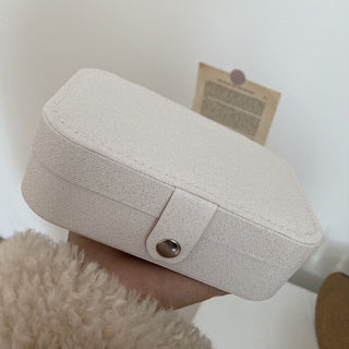 Rectangular Simple Jewelry Box Glitter White