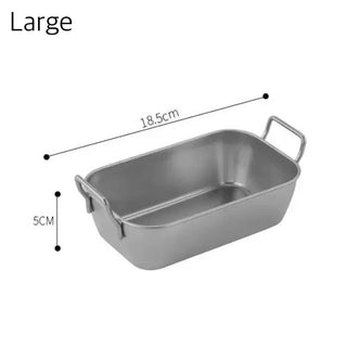 Set of 2  Stainless Steel Storage Baskets with Handles Silver