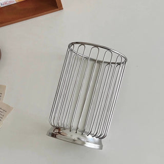 Stainless steel silver brush stand pen holder cutlery