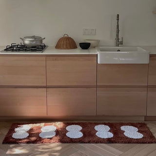 Monochrome Dot Motif Long Rug Mat Absorbent 50 x 160 cm Kitchen Mat