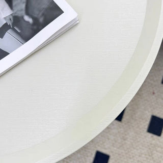 Round side table with castersin  wagon