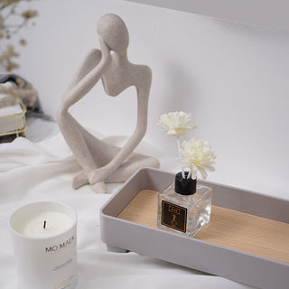 Wood grain print narrow accessory trayin  small item holder.
