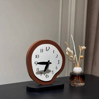 Unique Silhouette Two-Tone Clock Table Clock