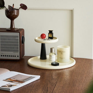 Movable Two-Tier Round Accessory Tray
