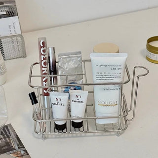 Stainless Steel Silver Multi-Stand Storage with Cup Holder
