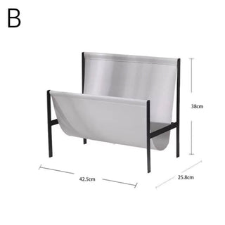 PU Leather Black Frame Magazine Rack  Storage