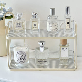 Striped Desktop Two-Tier Storage Rack