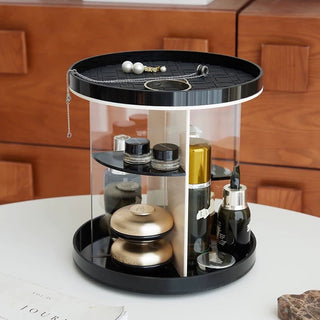 360 Degree Rotating Acrylic Round Cosmetic Storage Rack Makeup and Perfume Storage Tray