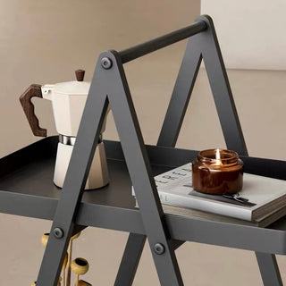Caster-equipped Triangle Side Table