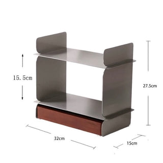 Stainless steel wood drawer storage display rack