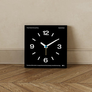 Square Frame Monotone Clock  Wall Clock