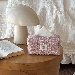 Pink Mix Tweed Tissue Case  Tissue Cover