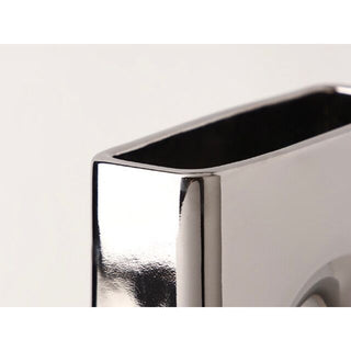 Metallic Silver Perforated Flower Vase