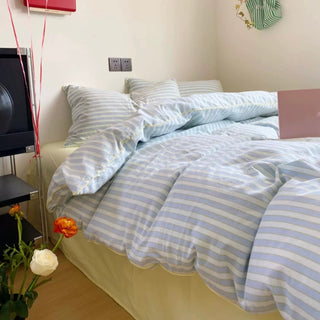 Colorful Stripe Cotton Duvet Cover Set