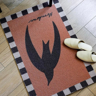 Swallow pattern entrance mat 60x90 mud-removing mat brown