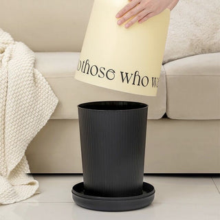 Two-tone lettering dustbin trash can