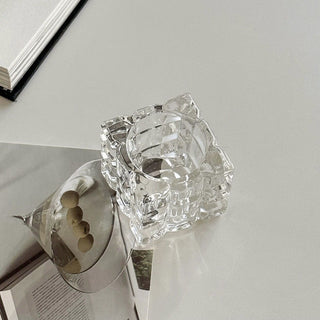piece set Cube Clear Glass Candle Holder
