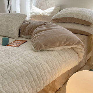Faux Fur Velvet-like Winter Duvet Cover Set