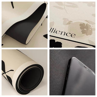 Monochrome floral pattern bath mat 50x80cm quick-drying