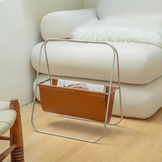 Foldable Faux Leather Magazine Rack Storage